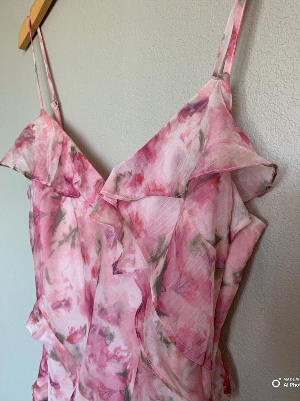 Lulus Large Dreamy Personality Pink Floral Ruffled Sleeveless Midi Dress NWT - Picture 6 of 17